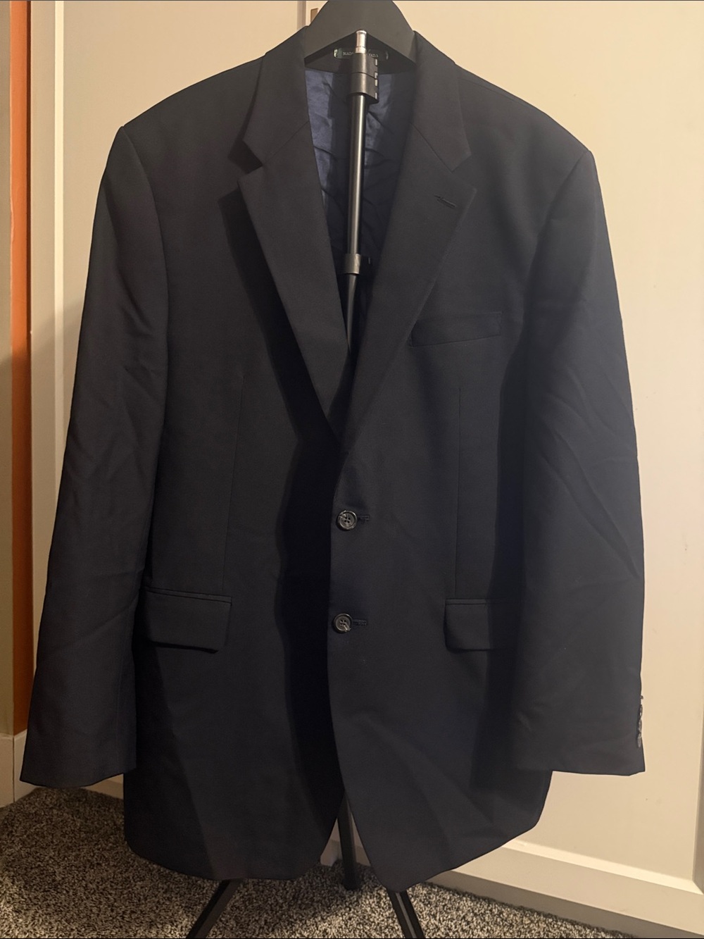Lauren Ralph Lauren Men’s 46L Navy Blue Suit Jacket Blazer Made in Canada